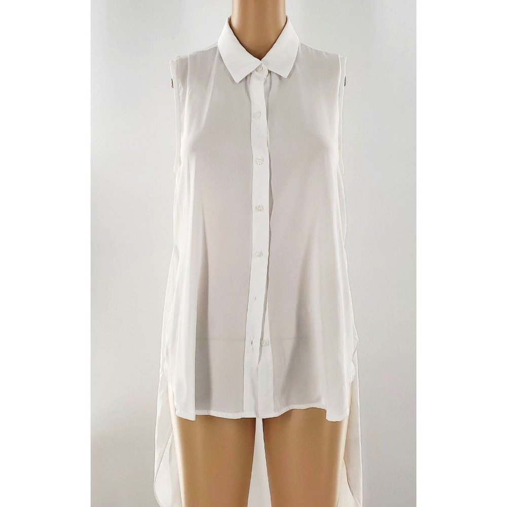 Worthington Sheer Blouse - White (Small)